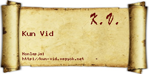 Kun Vid névjegykártya